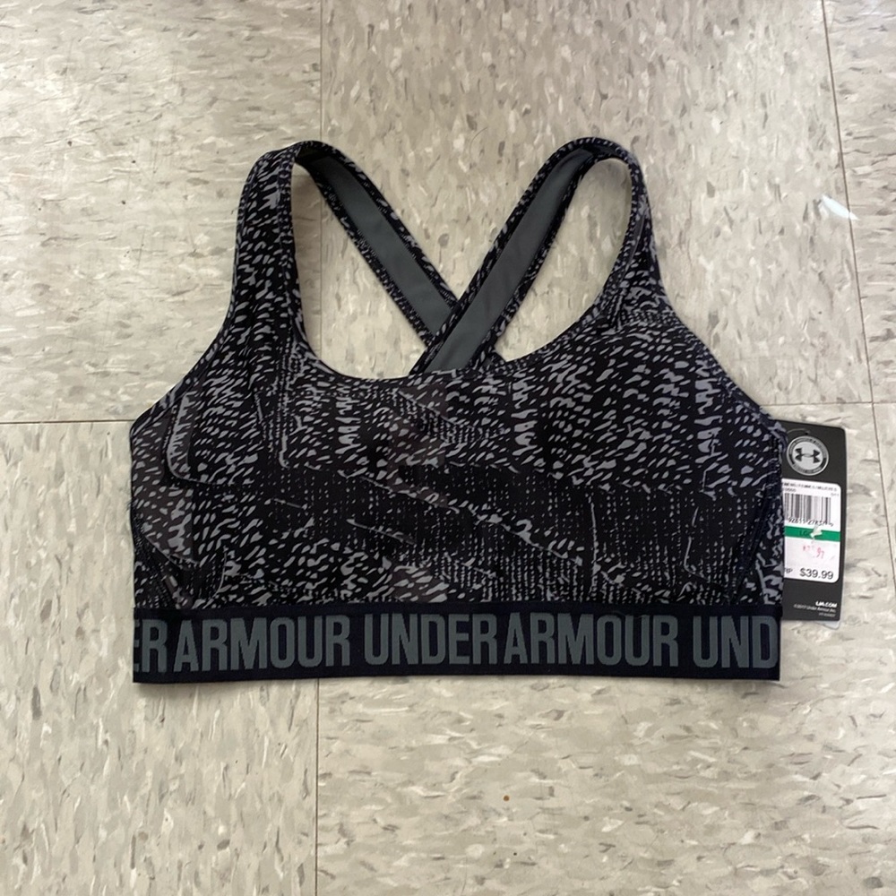 Mid impact large black under armour bra